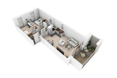 Rzut - Mieszkanie na sprzedaż 3 pokoje o powierzchni 50,73 m² - numer N5.14 w Osiedle Narcyzowe
