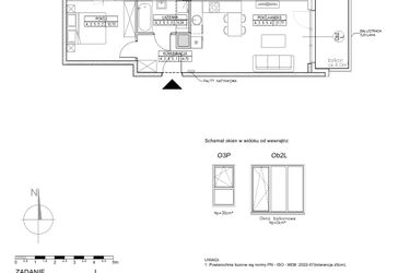 Rzut - Mieszkanie na sprzedaż 2 pokoje o powierzchni 41,41 m² - numer A.3.5.5 w Forma