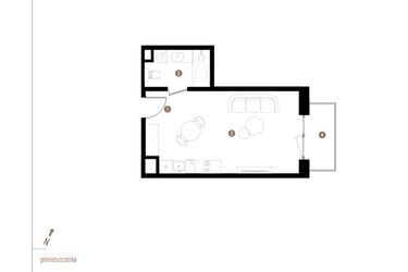Rzut - Mieszkanie na sprzedaż 1 pokój o powierzchni 30,94 m² - numer A1.2.11 w Apartamenty Grundmanna