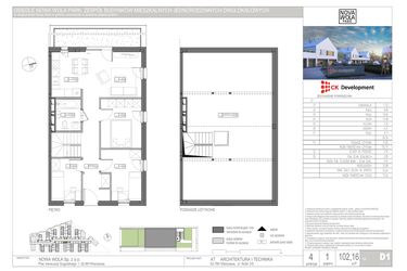 Rzut - Dom na sprzedaż 4 pokoje o powierzchni 102,13 m² - numer D.1 -mieszkanie w Nova Wola Park