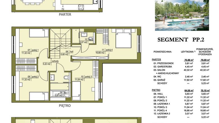 Rzut - Dom na sprzedaż 5 pokoi o powierzchni 135,74 m² - numer PP2 w Triton Country III zadanie PP