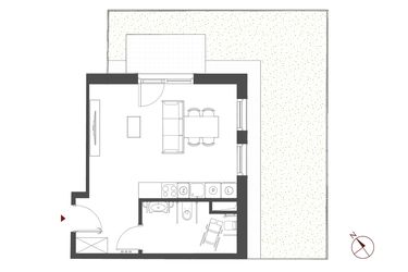Rzut - Mieszkanie na sprzedaż 1 pokój o powierzchni 35,89 m² - numer A.0.1 w Apartamenty Symfonia