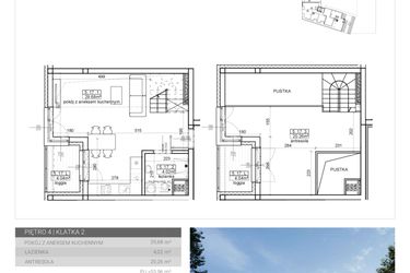 Rzut - Mieszkanie na sprzedaż 1 pokój o powierzchni 53,96 m² - numer 77 w Wave etap II