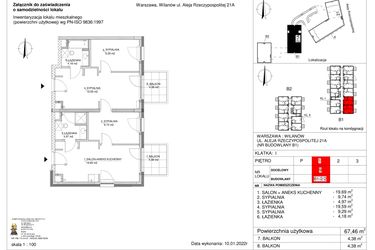 Rzut - Mieszkanie na sprzedaż 4 pokoje o powierzchni 67,46 m² - numer 9 w RZ21