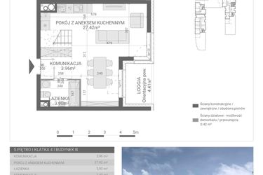 Rzut - Mieszkanie na sprzedaż 1 pokój o powierzchni 62,56 m² - numer 146. w Osiedle Parkowa etap B