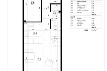 Rzut - Dom na sprzedaż 4 pokoje o powierzchni 112,64 m² - numer 7 w Smart Shape