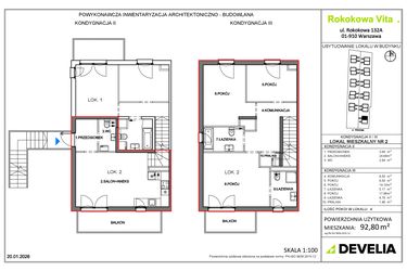 Rzut - Mieszkanie na sprzedaż 4 pokoje o powierzchni 92,8 m² - numer B12.L2 w Rokokowa Vita
