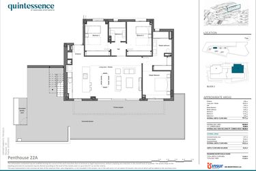 Rzut - Mieszkanie na sprzedaż 3 pokoje o powierzchni 106,33 m² - numer 22A w Quintessence - Marbella