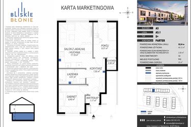 Rzut - Dom na sprzedaż 3 pokoje o powierzchni 49,12 m² - numer A5-1 w Bliskie Błonie