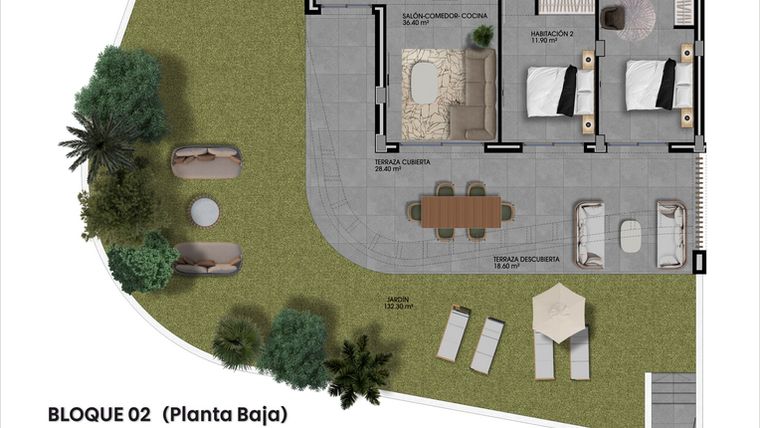 Rzut - Mieszkanie na sprzedaż 3 pokoje o powierzchni 131,5 m² - numer 10 w Apartamenty w Finestrat - 25789945