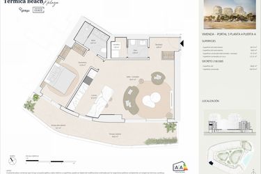Rzut - Mieszkanie na sprzedaż 1 pokój o powierzchni 97,32 m² - numer P5P4A w Termica Beach