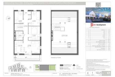 Rzut - Dom na sprzedaż 4 pokoje o powierzchni 102,13 m² - numer C.1 -mieszkanie w Nova Wola Park