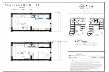 Rzut - Mieszkanie na sprzedaż 2 pokoje o powierzchni 73,72 m² - numer 28 w Miła Resort