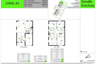 Rzut - Dom na sprzedaż 5 pokoi o powierzchni 114,19 m² - numer A1 w Osiedle Grechuty