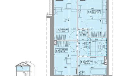 Rzut - Dom na sprzedaż 4 pokoje o powierzchni 77,99 m² - numer 37A w Osiedle Słoneczne etap IV