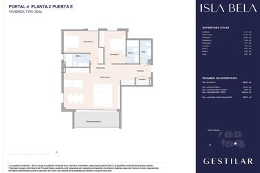 Rzut - Mieszkanie na sprzedaż 2 pokoje o powierzchni 94,54 m² - numer 42E w Isla Bela