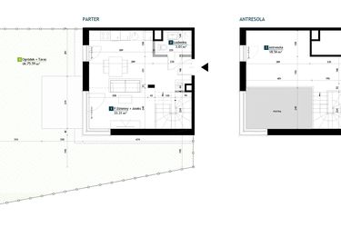 Rzut - Mieszkanie na sprzedaż 1 pokój o powierzchni 54,88 m² - numer AC0003 w Viva Cité 2