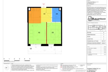 Rzut - Mieszkanie na sprzedaż 2 pokoje o powierzchni 42,37 m² - numer A3 w Augustówka Residence