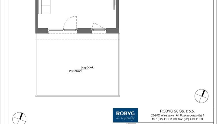 Rzut - Mieszkanie na sprzedaż 1 pokój o powierzchni 32,11 m² - numer PP/1/C/0/2 w Praga Piano