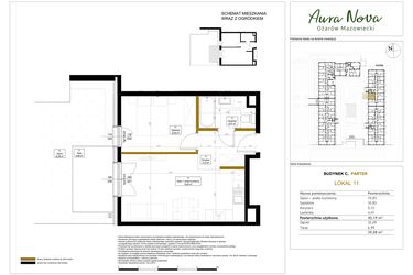 Rzut - Mieszkanie na sprzedaż 2 pokoje o powierzchni 40,19 m² - numer 11 w Aura Nova etap II