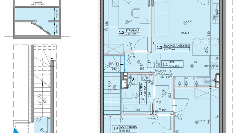 Rzut - Mieszkanie na sprzedaż 4 pokoje o powierzchni 64,03 m² - numer 43B w Domy na Witosa