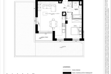 Rzut - Mieszkanie na sprzedaż 2 pokoje o powierzchni 51,27 m² - numer B35 w Osiedle pod Klonami "Klonowa 11"