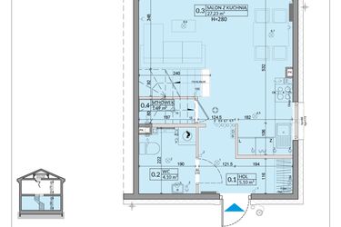Rzut - Dom na sprzedaż 3 pokoje o powierzchni 75,74 m² - numer 27B w Zielono Mi 2 etap 2