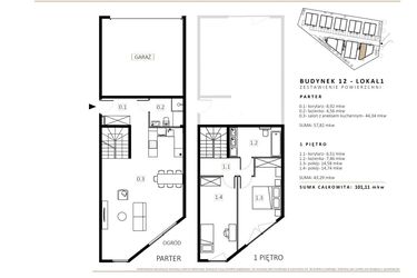 Rzut - Mieszkanie na sprzedaż 3 pokoje o powierzchni 101,11 m² - numer B12/M1 w Wille Estezja