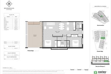 Rzut - Mieszkanie na sprzedaż 2 pokoje o powierzchni 75 m² - numer 124 w Bougainvillea - Estepona