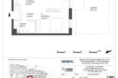 Rzut - Mieszkanie na sprzedaż 1 pokój o powierzchni 40,03 m² - numer 0M01 w Elektrovnia Garbary