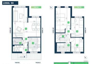 Rzut - Dom na sprzedaż 4 pokoje o powierzchni 94,46 m² - numer 90 w SK Park - etap III