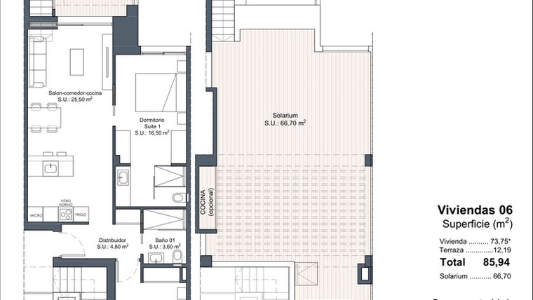 Rzut - Dom na sprzedaż 2 pokoje o powierzchni 85,94 m² - numer 0-6 w Domy w Ciudad Quesada - 18228363