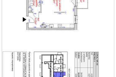 Rzut - Mieszkanie na sprzedaż 1 pokój o powierzchni 34,05 m² - numer K44 w Osiedle Natura Life budynki JK