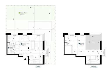 Rzut - Mieszkanie na sprzedaż 1 pokój o powierzchni 62,64 m² - numer AB0001 w Viva Cité 2
