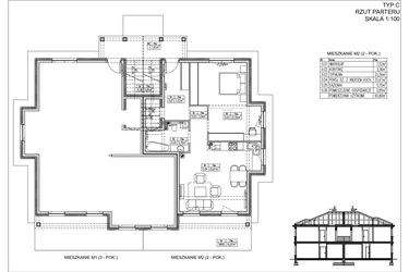 Rzut - Mieszkanie na sprzedaż 2 pokoje o powierzchni 65,93 m² - numer 38.1. w Ogrody Tesoro VI