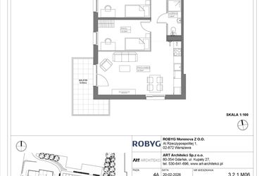 Rzut - Mieszkanie na sprzedaż 4 pokoje o powierzchni 73,09 m² - numer 3.2.1M06 w Szumilas etap II