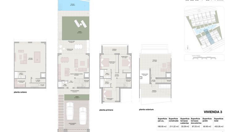 Rzut - Mieszkanie na sprzedaż 3 pokoje o powierzchni 206,19 m² - numer 3 w Eleven 41
