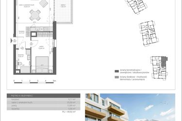 Rzut - Mieszkanie na sprzedaż 2 pokoje o powierzchni 49,92 m² - numer C.M13 w Matemblevo