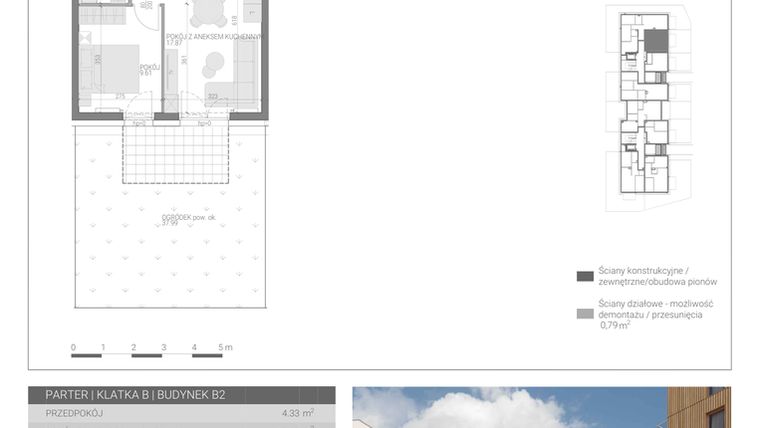 Rzut - Mieszkanie na sprzedaż 2 pokoje o powierzchni 35,48 m² - numer M-22 w Forma Augustów