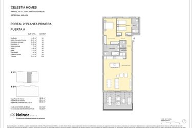 Rzut - Mieszkanie na sprzedaż 2 pokoje o powierzchni 111,51 m² - numer CH-21A w Celestia Homes