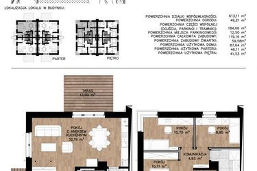 Rzut - Mieszkanie na sprzedaż 4 pokoje o powierzchni 90,12 m² - numer 1B w Zielone Kolumny