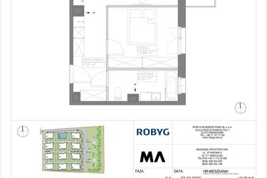 Rzut - Mieszkanie na sprzedaż 2 pokoje o powierzchni 48,76 m² - numer VV/B/1/1 w Villa Viva