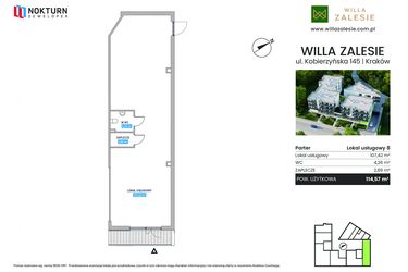 Rzut - Lokal użytkowy na sprzedaż 1 pokój o powierzchni 113,71 m² - numer L8 w Willa Zalesie