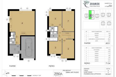 Rzut - Dom na sprzedaż 5 pokoi o powierzchni 139,35 m² - numer 41/14/A w Zegrze Residence