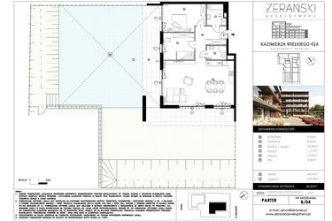 Rzut - Mieszkanie na sprzedaż 3 pokoje o powierzchni 86,89 m² - numer B04 w Kazimierza Wielkiego 42A etap II