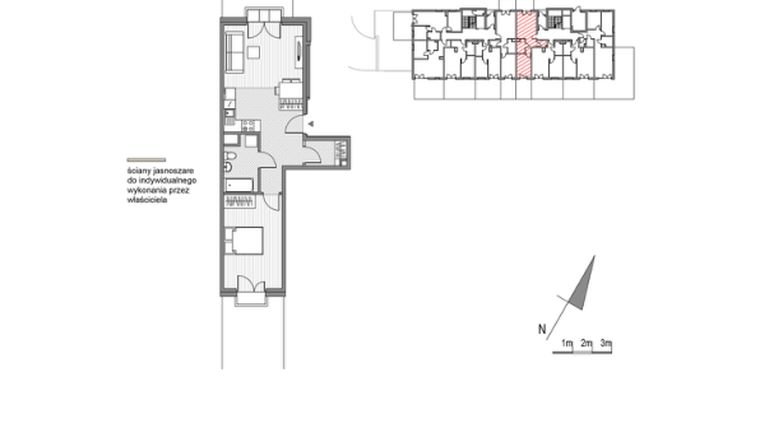 Rzut - Mieszkanie na sprzedaż 2 pokoje o powierzchni 47,7 m² - numer G.4 w Glogera bud. F i G