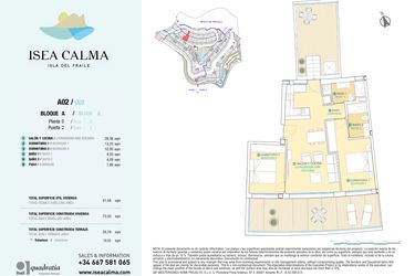 Rzut - Mieszkanie na sprzedaż 2 pokoje o powierzchni 73 m² - numer CAV-MS-5117 w Isea Calma - Aguilas