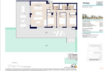 Rzut - Mieszkanie na sprzedaż 3 pokoje o powierzchni 128 m² - numer 1A w Houseas