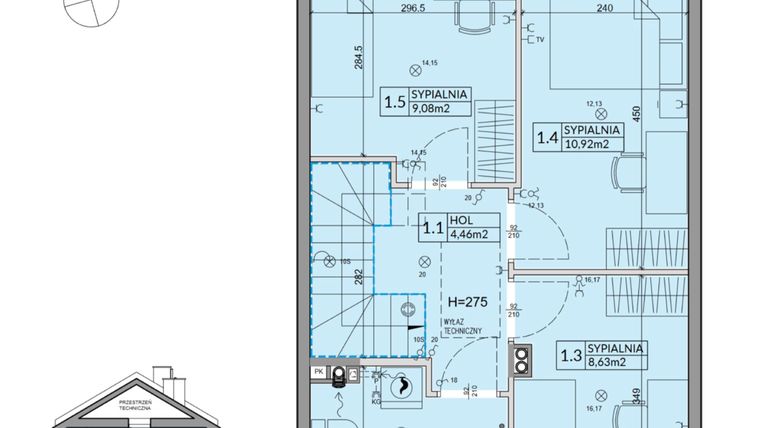 Rzut - Dom na sprzedaż 4 pokoje o powierzchni 82,07 m² - numer 17A w Nova Magdalenka 7
