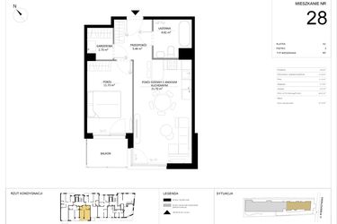 Rzut - Mieszkanie na sprzedaż 2 pokoje o powierzchni 46,41 m² - numer 28 w SILO